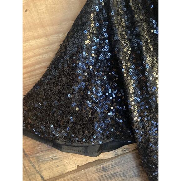 Grace Karin Size M Black Sequins One Shoulder Party Dress Short Sleeve - Picture 3 of 6